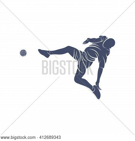 Player Takraw Soccer Design Vector Illustration, Creative Takraw Soccer Logo Design Concept Template