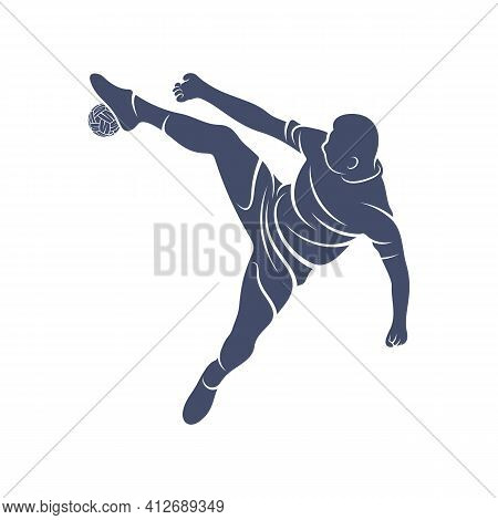 Player Takraw Soccer Design Vector Illustration, Creative Takraw Soccer Logo Design Concept Template