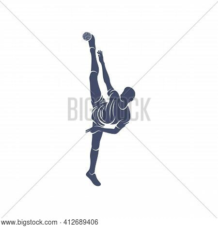Player Takraw Soccer Design Vector Illustration, Creative Takraw Soccer Logo Design Concept Template