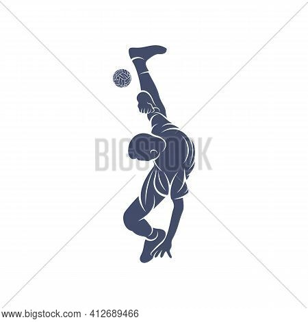 Player Takraw Soccer Design Vector Illustration, Creative Takraw Soccer Logo Design Concept Template