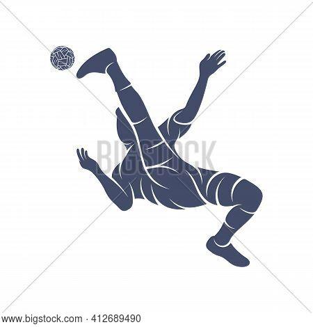 Player Takraw Soccer Design Vector Illustration, Creative Takraw Soccer Logo Design Concept Template