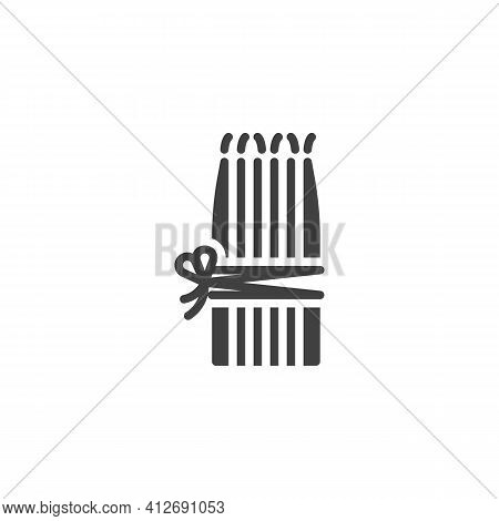 Easter Candles Vector Icon. Filled Flat Sign For Mobile Concept And Web Design. Candles With Ribbon 