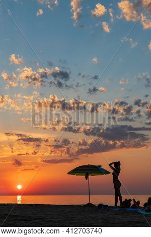 Sunset in Rodi Garganico, National park Gargano, Apulia, Italy