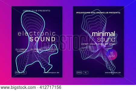 Abstract Music Flyer. Techno Dj Party. Electro Dance Event. Elec