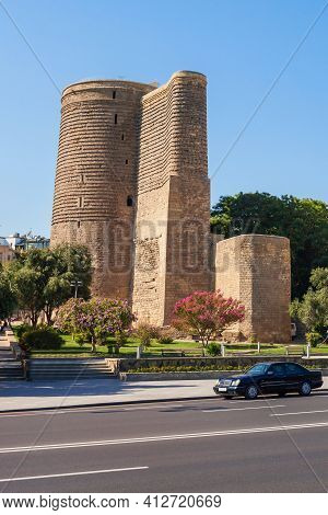 The Maiden Tower Also Known As Giz Galasi, Located In The Old City In Baku, Azerbaijan. Maiden Tower