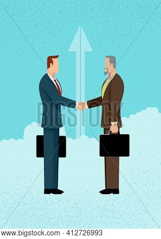 Simple Flat Vector Illustration Of Business, Business Deal, Business Concept Illustration.