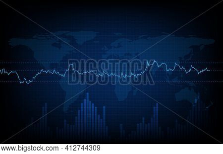 Abstract Futuristic Technology Background Of Stock Market And Relative Strength Index (rsi) Chart Gr