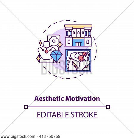 Aesthetic Motivation Concept Icon. Inspiring For Actions Idea Thin Line Illustration. Personal Inter