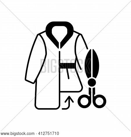 Fur Repair And Alterations Black Linear Icon. Workshop To Fix Coat Length. Professional Tailor Studi