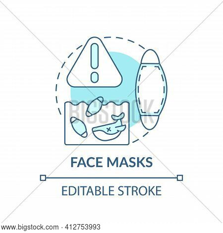 Face Masks Concept Icon. Top Environmental Challenges Idea Thin Line Illustration. Protective Equipm