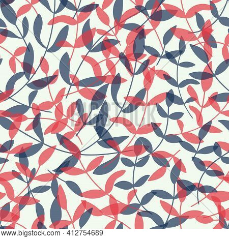 Abstract Leaf Pattern. Trendy Fashion Foliage Seamless Background.