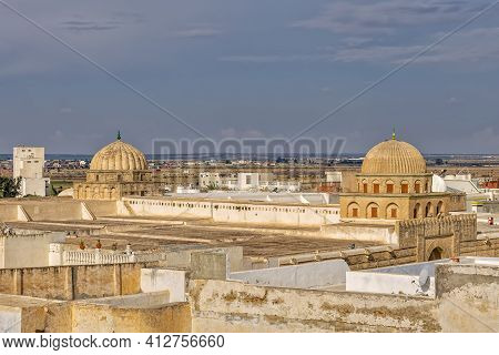 View Of The Uqba Mosque, Another Name The Great Mosque Of Kairouan