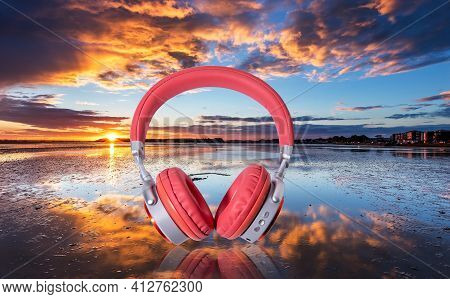 Red Headphone And Cable Isolated On Background.
Headphones
Red Headphone
Technology