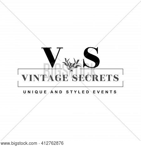 Vintage Secrets, Unique And Styled Events, A Minimal Logo Design Template For Event Planner And Wedd