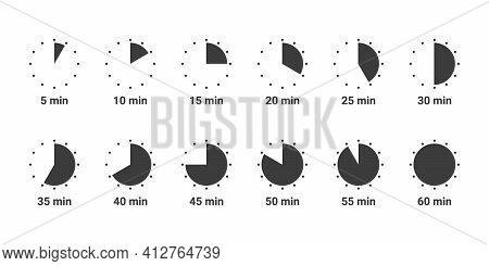 Time Icons Set. Meal Preparation Time Icons. Cook Time Icons. Boiling Time. Frying Time Icons. Vecto