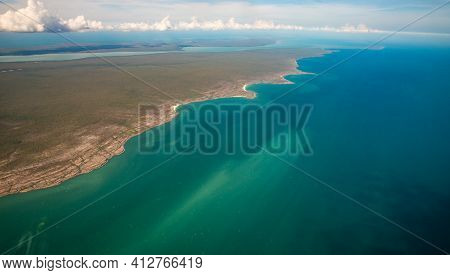 Aerial View And The Landscape At The Edge Of Northern Coast Of Australia Called Arafura Sea In North