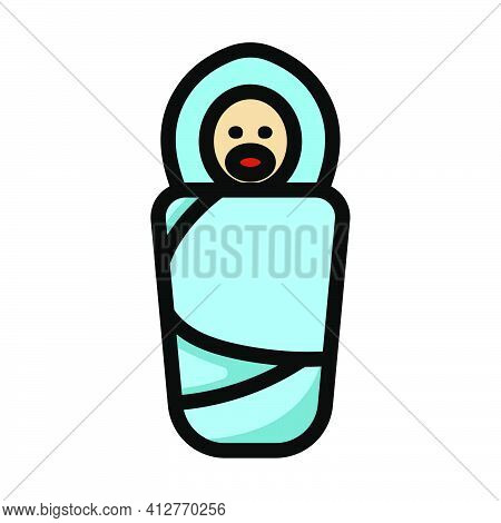 Wrapped Infand Icon. Editable Thick Outline With Color Fill Design. Vector Illustration.