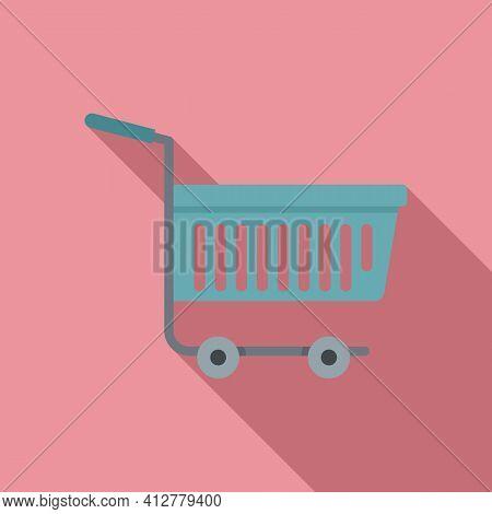 Shop Market Cart Icon. Flat Illustration Of Shop Market Cart Vector Icon For Web Design