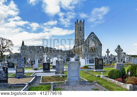 Claregalway Friary Is A Medieval Franciscan Abbey Located In The Town Of Claregalway, County Galway,