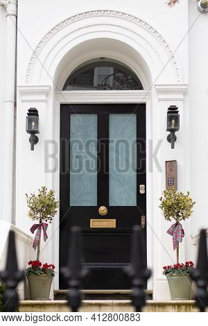 Kensington, London, England, United Kingdom - March 05 2021: Tree Blossoming At 45 Argyll Rd (w8 7da