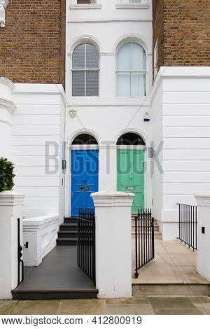 Portland Road, Notting Hill, London, England, United Kingdom - March 05 2021 Colourful Doors In W11 