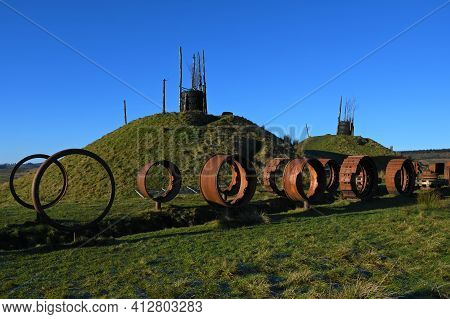 A View Of The Abandoned Land Regeneration Project At St. Ninians Opencast Mine Near Kelty In Fife.
