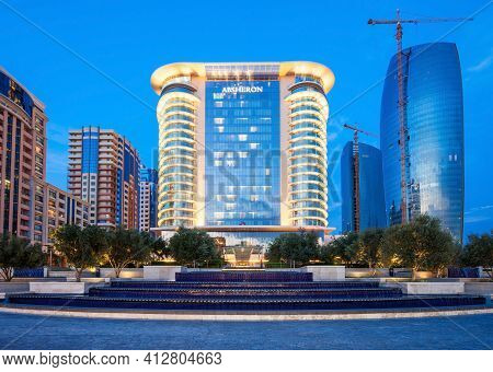 Baku, Azerbaijan - September 15, 2016: Jw Marriott Absheron Baku  Is A Luxury 5 Star Hotel In The Ce