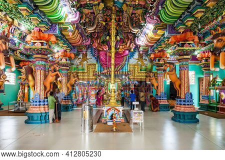 Trincomalee, Sri Lanka - February 15, 2017: Pathirakali Amman Temple Or Pathrakali Ambal Kovil Inter