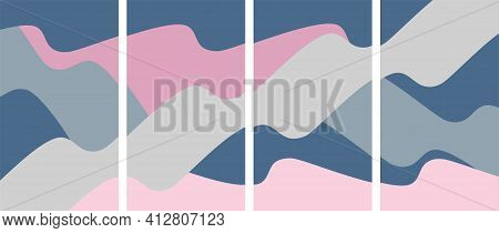 Set Of Vector Abstract Backgrounds Minimalism Style, Templates For Social Media Stories, Invitations