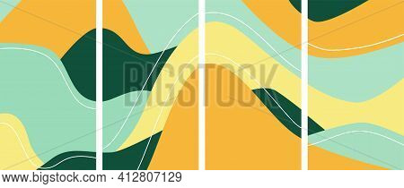 Set Of Vector Abstract Backgrounds Minimalism Style, Templates For Social Media Stories, Invitations