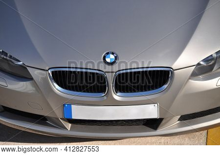 Bmw Chrome Metal Logo, Luxury Car In Istanbul City, August 31 2011 Istanbul Pendik Turkey Used Car M