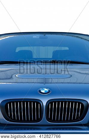 Bmw Chrome Metal Logo, Luxury Car In Istanbul City, October 06 2011 Istanbul Pendik Turkey Used Car 