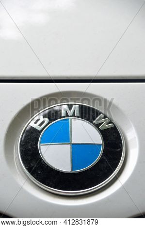 Bmw Chrome Metal Logo, Luxury Car In Istanbul City, August 15 2015 Istanbul Pendik Turkey Used Car M