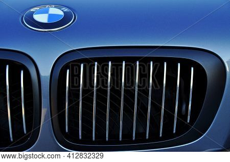 Bmw Chrome Metal Logo, Luxury Car In Istanbul City, October 06 2011 Istanbul Pendik Turkey Used Car 