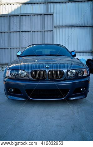 Old Bmw M3 Metalic Blue, Luxury Car In Istanbul City, October 06 2011 Istanbul Pendik Turkey Used Ca