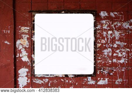 Bulletin Board, Billboard With An Empty White Space For Text. Mock Up