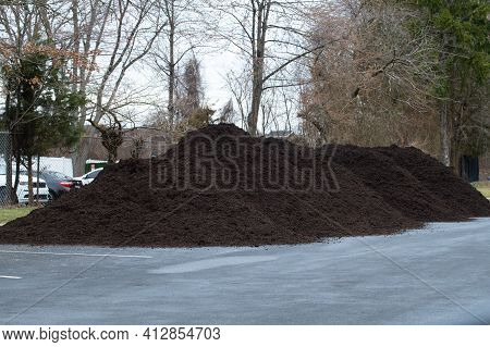 Big Pile Mulch Black Garden Ecology Farm