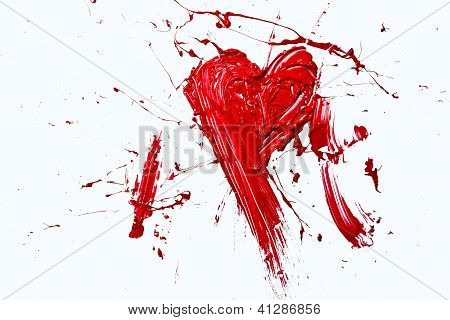 Ruptura cor vermelho pintado de coração