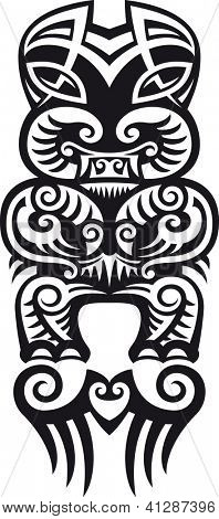 Taniwha das Monster. Maori Stil Tattoo-Design. Raster. Mein Portfolio für eine Vektor-Version zu überprüfen.