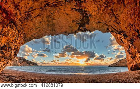 Porto Katsiki beach in Lefkas island Greece