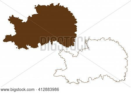 Ostalbkreis District (federal Republic Of Germany, Rural District, Baden-wurttemberg State) Map Vect