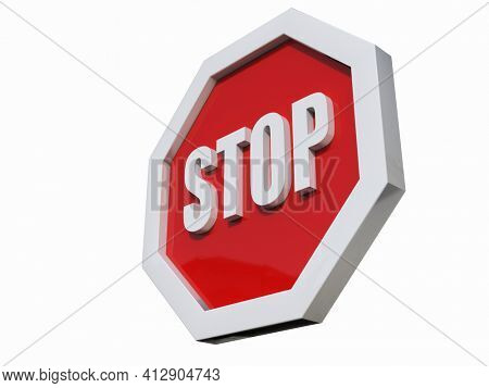 3d render STOP! You are Not Allowed Here, Red Octagonal Stop Roadsign with Big Hand Symbol for Prohibited Activities, Traffic Stop Blocking Sign, Prohibition Icon, No Entry Signal, Red Warning