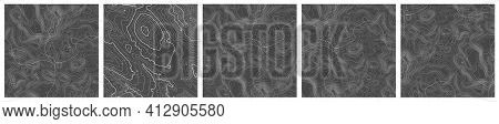 Abstract Paper Cut Shapes. Topographic Pattern Texture. Map On Land Vector Terrain. Elevation Graphi