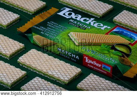 Prague,czech Republic - 10 March, 2021: Loacker Napolitaner Wafers.loacker Is An Italian Company Bas