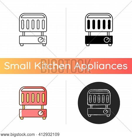 Electric Grill Icon. Indoor Barbecue Machine. Heater For Home Cooking. Electrical Utensil. Prepare S