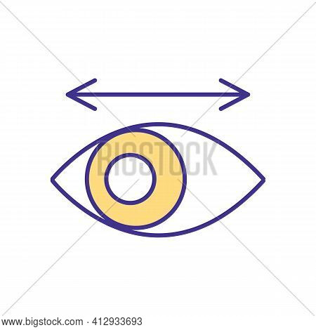 Testing Eye Reflectors Rgb Color Icon. Doctor Cheking How Good Human Visionary System Moves In Diffe