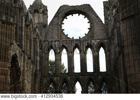 Elgin (scotland), Uk - August 01, 2018: Ruins Of Elgin Cathedral, Elgin, Moray, Grampian, Scotland, 