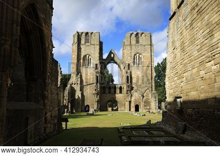 Elgin (scotland), Uk - August 01, 2018: Ruins Of Elgin Cathedral, Elgin, Moray, Grampian, Scotland, 