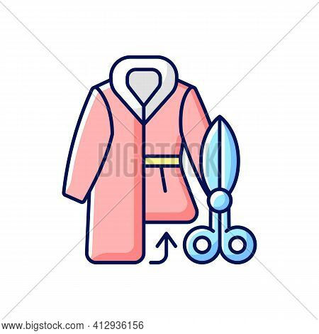 Fur Repair And Alterations Rgb Color Icon. Workshop To Fix Coat Length. Professional Tailor Studio. 