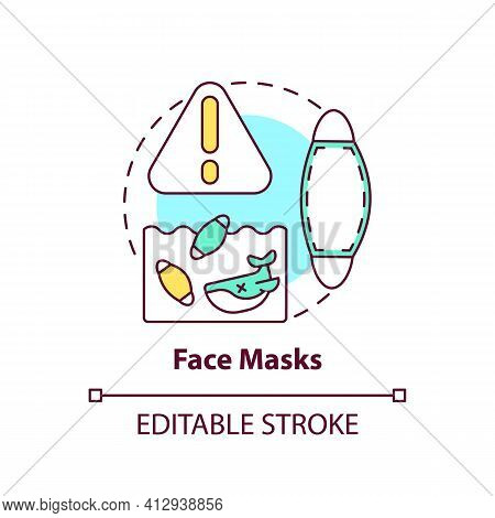 Face Masks Concept Icon. Top Environmental Challenges Idea Thin Line Illustration. Protective Equipm